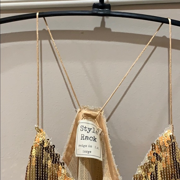 Glam Gold Sequin Halter - Picture 2 of 5